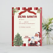 brief aan Santa Christmas Wish List Paper (Staand voorkant)