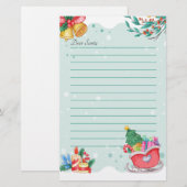 Brief aan Santa Claus Holiday Briefpapier (Voorkant / Achterkant)