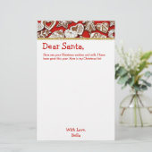Brief aan Santa Gingerbrood | Kerstlijst Briefpapier (Staand voorkant)