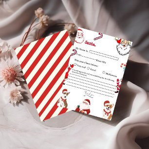Brief aan Santa Kinder Kerstmis Verlanglijstje Kaa Kaart