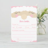 Brief aan Santa Pinkmas Feestdagenkaart (Staand voorkant)