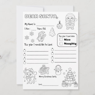 Brief aan Sinterklaas kleurplaat Kaart