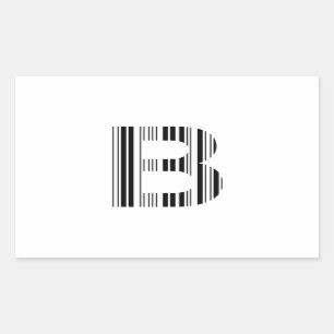 BRIEF B BAR CODE Eerste Initiaal Barcode Patroon Rechthoekige Sticker