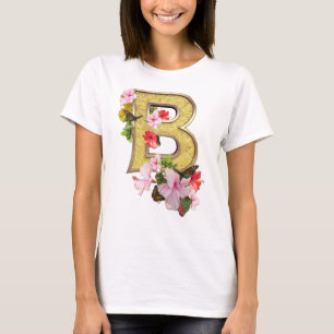 Brief B Initiaal Birthday Capital T-shirt
