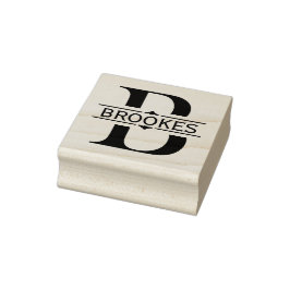 Brief B | Zwart siersplit monogram Rubberstempel