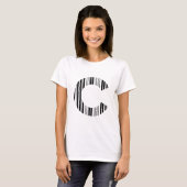 BRIEF C BAR CODE Eerste Initiaal Barcode Patroon T-shirt (Voorkant volledig)