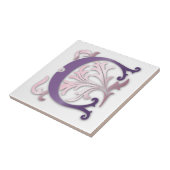 Brief C Monogram Fleur de lis Tegeltje (Zijkant)