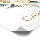 Brief C Monogram wit roos Nursery Poster (Hoek)