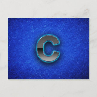 Brief C - neon blauwe uitgave Briefkaart
