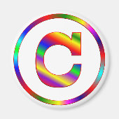 Brief C Regenboog Magneet (Voorkant)