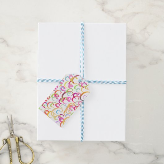 Brief Confetti "C" Cadeaulabel (Met Touw)
