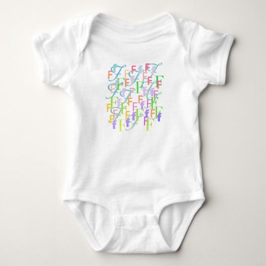 Brief Confetti "F" Baby romper (Voorkant)