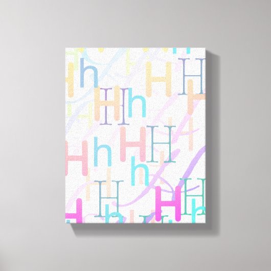 Brief Confetti "H" Canvas Afdruk (Voorkant)