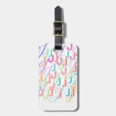 Brief Confetti "J" Bagagelabel (Voorkant verticaal)