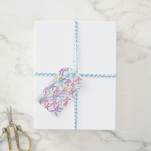 Brief Confetti "K" Cadeaulabel (Met Touw)