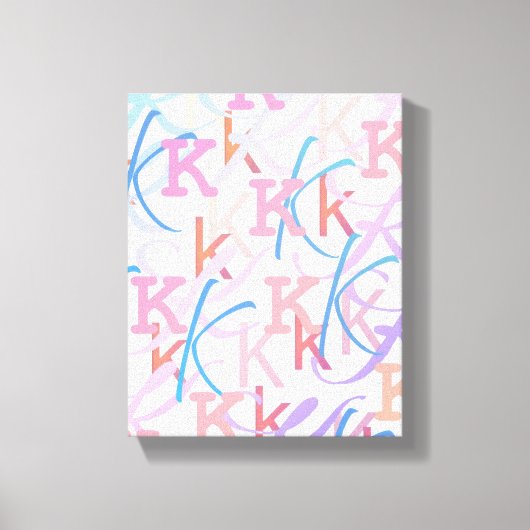 Brief Confetti "K" Canvas Afdruk (Voorkant)