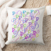 Brief Confetti "P" Worp Kussen (Deken)