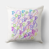 Brief Confetti "P" Worp Kussen (Voorkant)