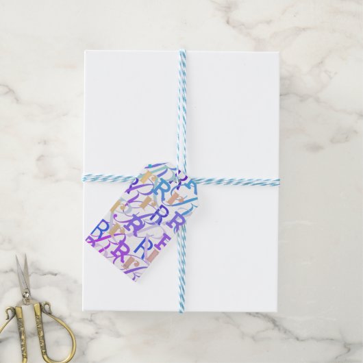 Brief Confetti "R" Cadeaulabel (Met Touw)