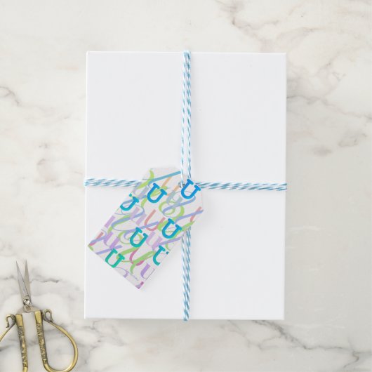Brief Confetti "U" Cadeaulabel (Met Touw)