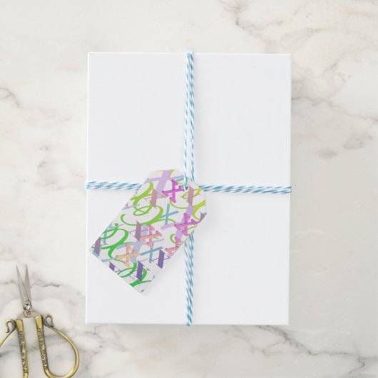 Brief Confetti "X" Cadeaulabel (Met Touw)
