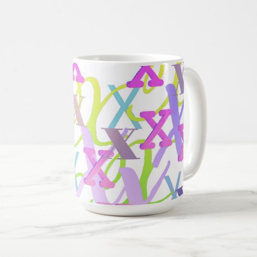 Brief Confetti "X" Koffiemok (Voorkant rechts)