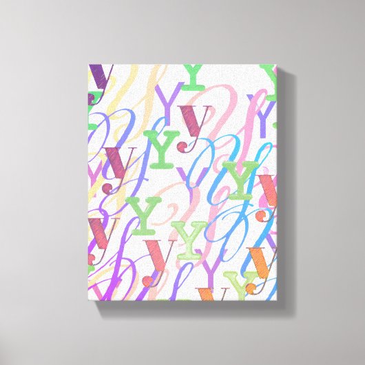 Brief Confetti "Y" Canvas Afdruk (Voorkant)