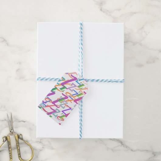 Brief Confetti "Z" Cadeaulabel (Met Touw)
