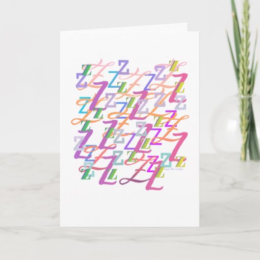 Brief Confetti "Z" Kaart (Voorkant)