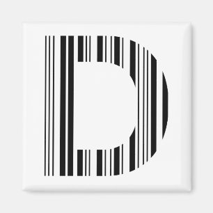 BRIEF D BAR CODE Eerste Initiaal Barcode Patroon Magneet