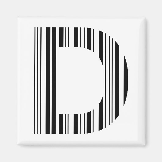 BRIEF D BAR CODE Eerste Initiaal Barcode Patroon Magneet (Voorkant)