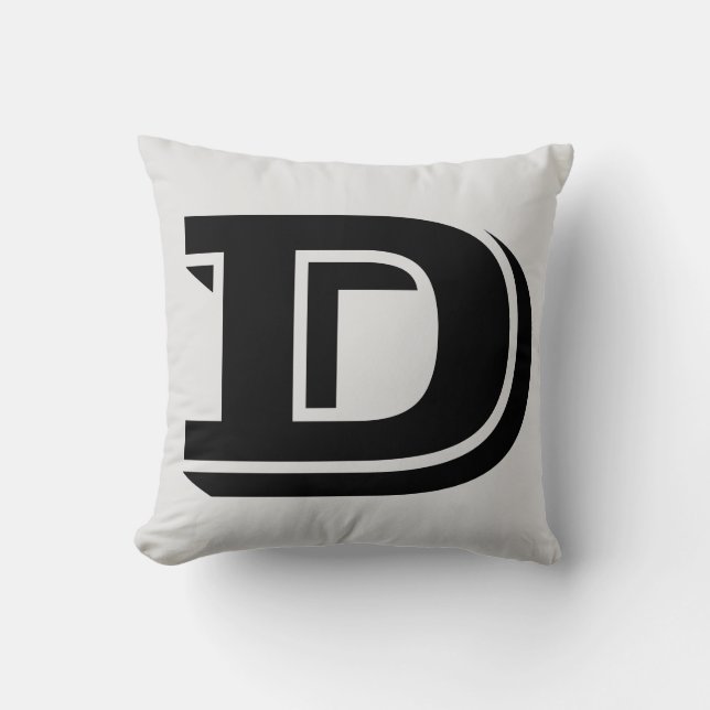BRIEF D MONOGRAM PILLOW KUSSEN (Voorkant)