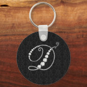 Brief D Mousserende diamanten-Monogram Sleutelhanger (Voorkant)