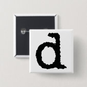 Brief D Vierkante Button 5,1 Cm (Voorkant /achterkant)