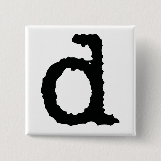 Brief D Vierkante Button 5,1 Cm (Voorkant)