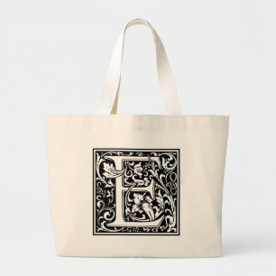 Brief E Medieval Monogram  Groot Initiaal Grote Tote Bag