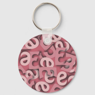 Brief E Roze Sleutelhanger