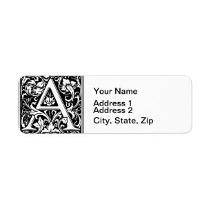 Brief Een middeleeuws monogram Art Nouveau Etiket