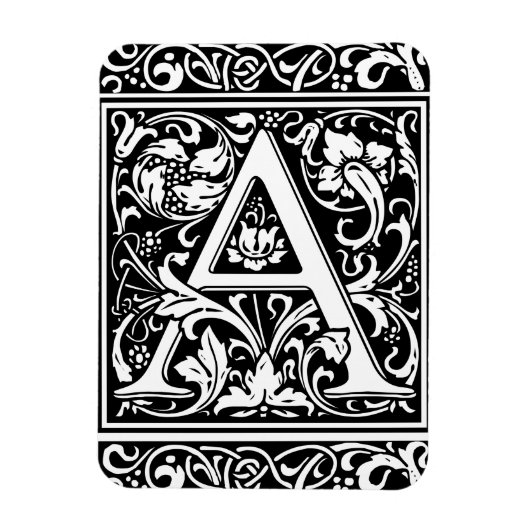 Brief Een middeleeuws monogram Art Nouveau Magneet (Verticaal)