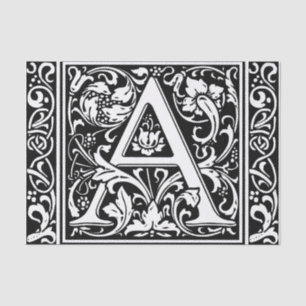 Brief Een middeleeuws monogram Art Nouveau Tissuepapier
