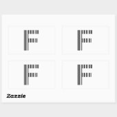 BRIEF F BAR CODE Eerste Initiaal Barcode Patroon Rechthoekige Sticker (Vel)