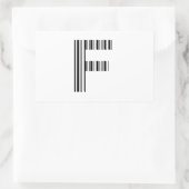 BRIEF F BAR CODE Eerste Initiaal Barcode Patroon Rechthoekige Sticker (Tas)