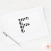 BRIEF F BAR CODE Eerste Initiaal Barcode Patroon Rechthoekige Sticker (Envelop)