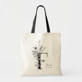 Brief F Organic Farmhouse Rustic Monogramed Tote Bag (Voorkant)