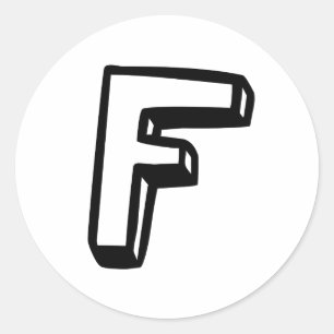 Brief F Ronde Sticker