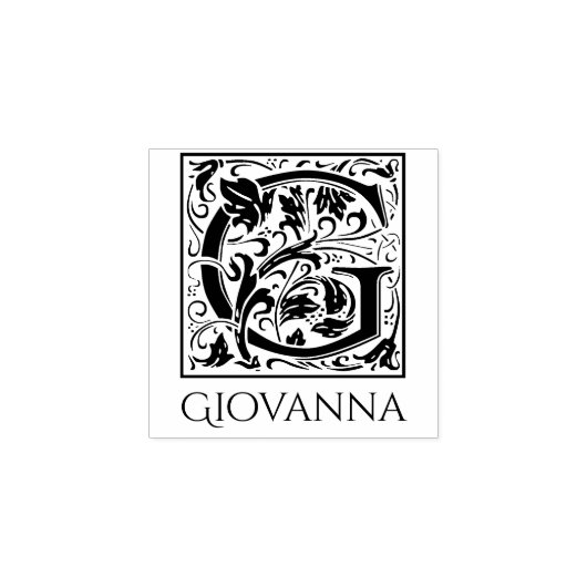 Brief G  eerste brief gepersonaliseerd Rubberstempel (Afrduk)