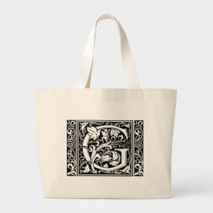 Brief G Medieval Monogram Brede  Initiaal Grote Tote Bag