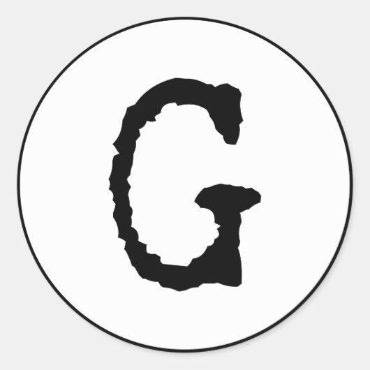 Brief G Ronde Sticker (Voorkant)