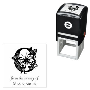 Brief G vlindermonogram uit de bibliotheek van Zelfinktende Stempel