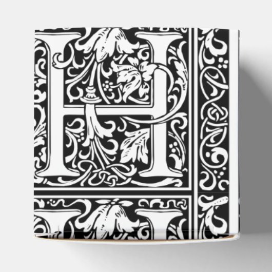 Brief H Middeleeuws Monogram Art Nouveau Bedankdoosjes (Bovenkant)